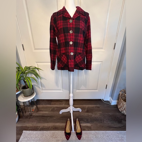 Pendleton Vintage Plaid Virgin Wool Blazer Sz Petite Small - Picture 2 of 7